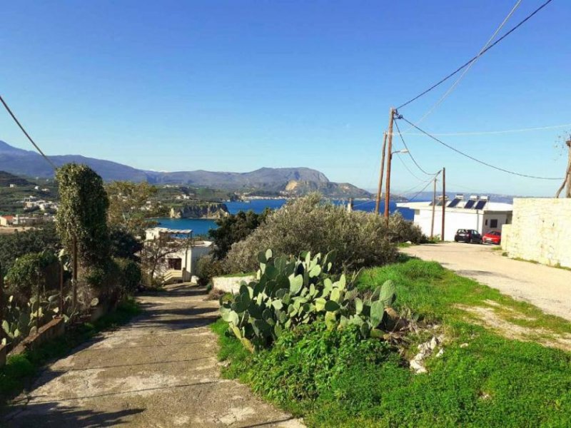 Plaka bei Chania Grundstück mit Meerblick an seltener Stelle – im Dorf Plaka Grundstück kaufen